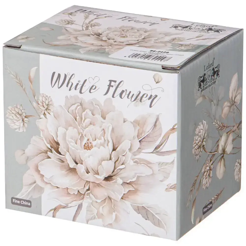 Кружка фарфоровая 320мл «Белый цветок»