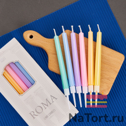 Набор свечей для торта «Happy» (прямые, 11,5 см) 6 шт