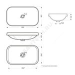 Умывальник врезной Infinity 60 без отверстия под смеситель белый Sanita Luxe WB.IN/Infinity/60-N/WHT.G/S1