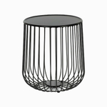 Кофейный столик Flat Cage диаметр 40 сталь, черный