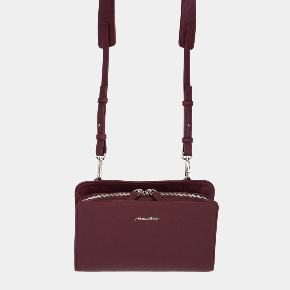 Сумка Emilie из кожи теленка, бордового цвета