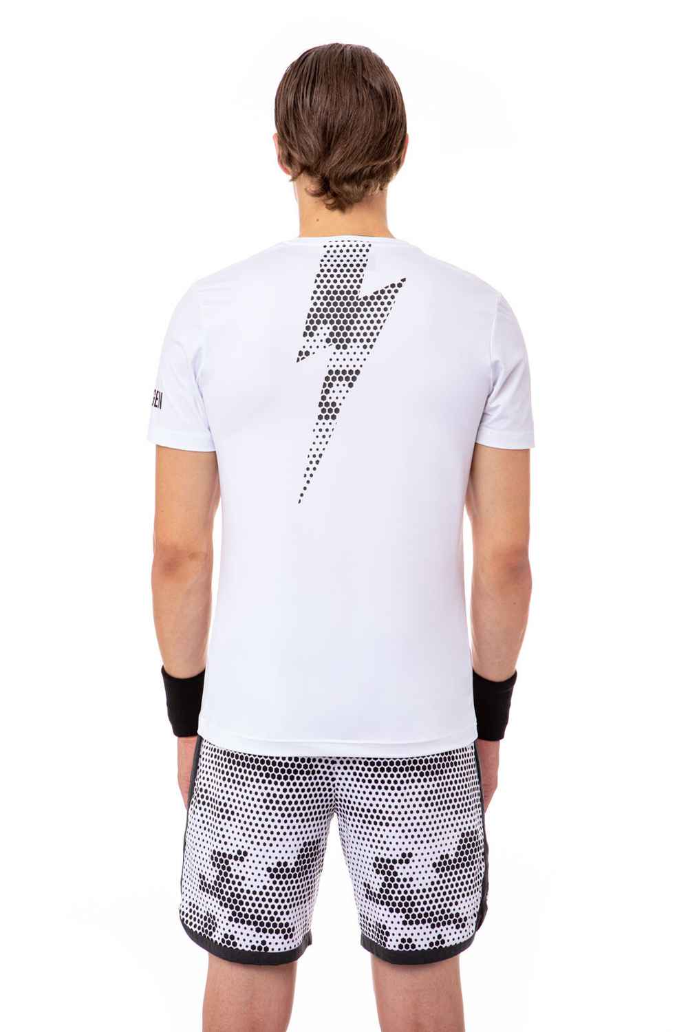 Мужская теннисная футболка Hydrogen Tech Thunderbolt Tee Man - white/black