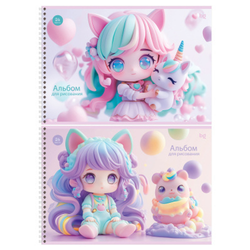 Альбом для рисования 24л., А4, на гребне BG "Little girl"