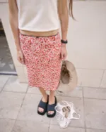 Юбка One Two Midi Lolita Red Flower