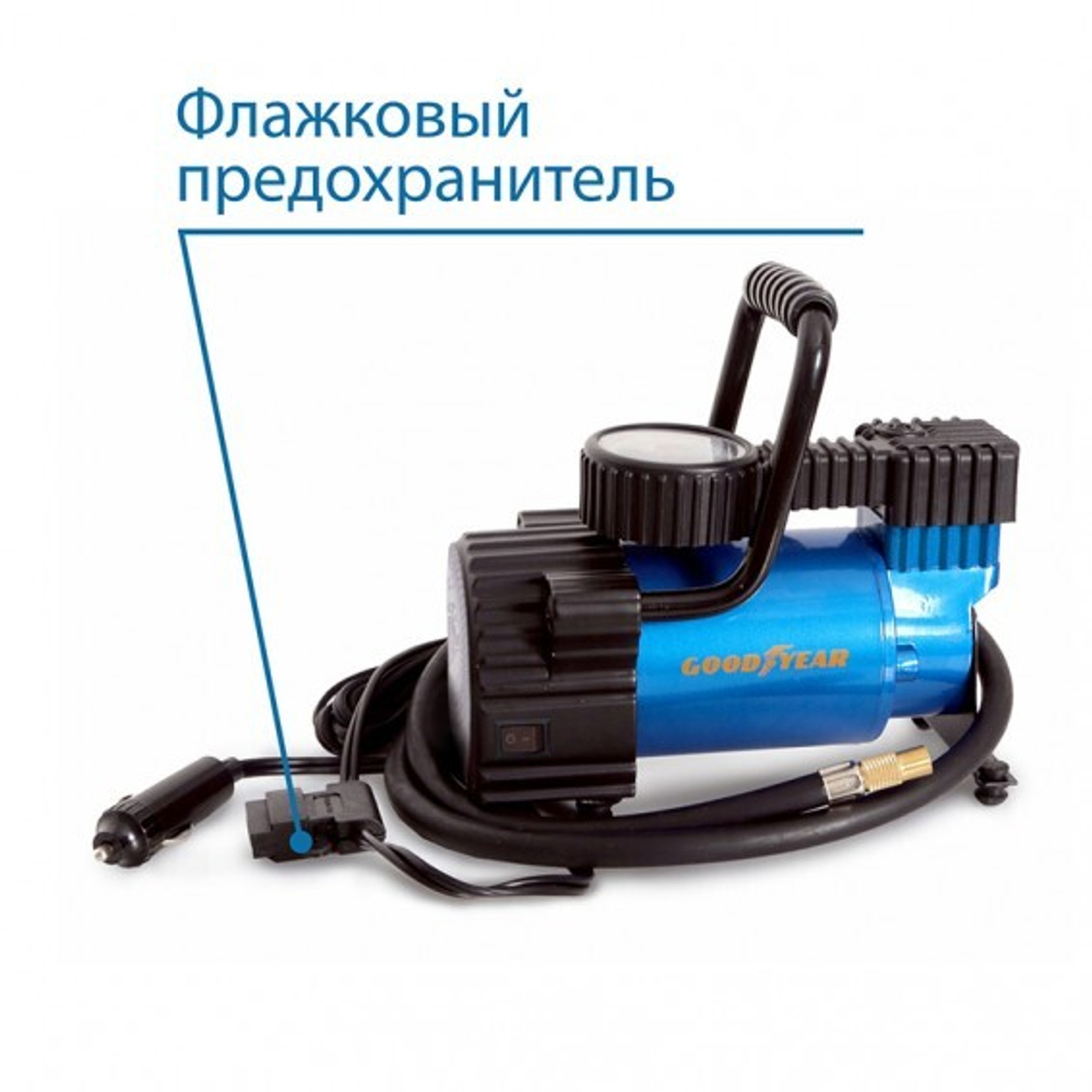 Компрессор 30л/мин Goodyear LED, фонарь, быстросъём, сумка