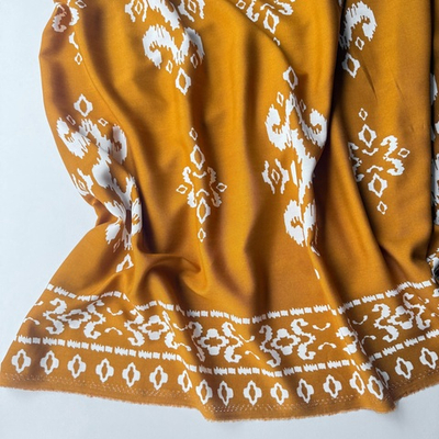 Вискоза (штапель) Горчичный орнамент Вензель