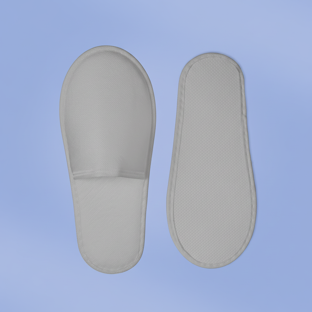 Тапки спанбонд бизнес, закрытый мыс (100 пар), одноразовые, белые, 3 мм подошва