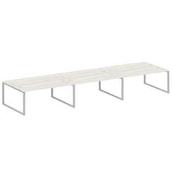 Metal System Рабочая станция на 6 мест на О-образном м/к БО.СМ-6.5 Дуб Наварра/Металл Серый 5400*147