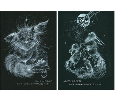 Блокнот А5, 20 листов Sketchbook black, обложка мелованный картон.