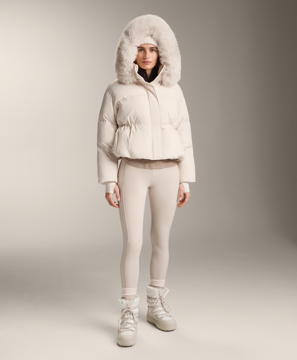 Oysho Короткий пуховик с наполнителем из 100%-го пуха, экрю
