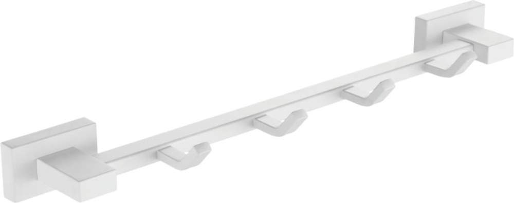 5015-F Вешалка для полотенца с 4-я крючками (БЕЛЫЙ) ViEiR  (30/1шт)