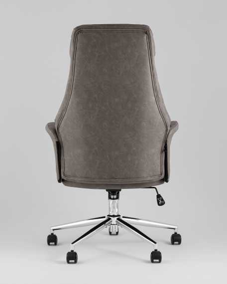 Кресло офисное TopChairs Neoma серый экокожа