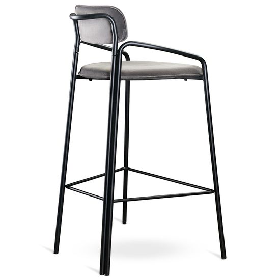 Стул барный ror, round, велюр, черный/серый