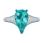 Кольцо с Турмалином Параиба и Бриллиантами, R0141-10/1