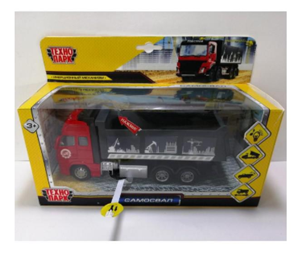 Модель ин. мет. "Самосвал" 19,5см, свет/звук, подв. дет. коробка 2002C024-R (Технопарк)