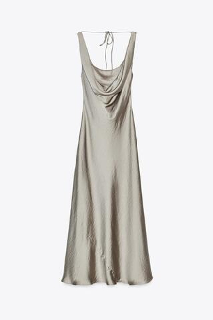 ZARA ДЛИННОЕ АТЛАСНОЕ ПЛАТЬЕ ИЗ КОЛЛЕКЦИИ ZW, КАВА