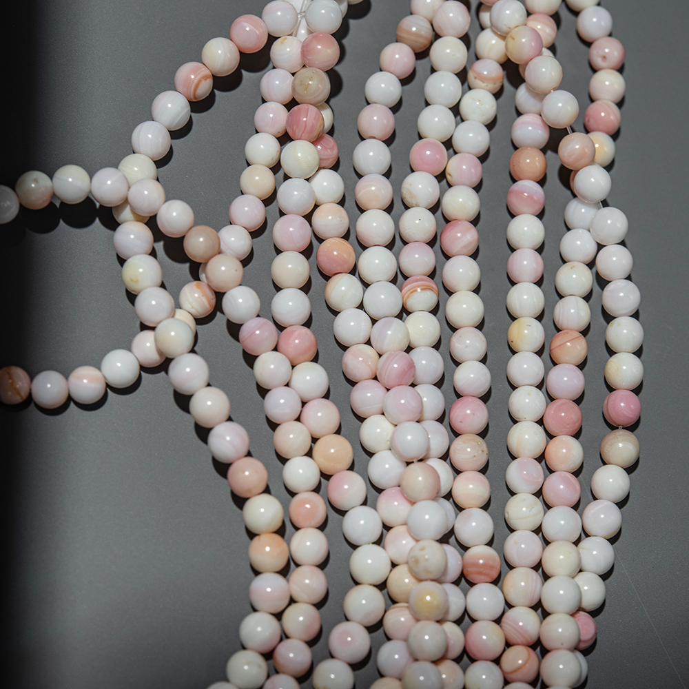 Бусины из раковины розовой королевской ракушки, шар, 5,2мм