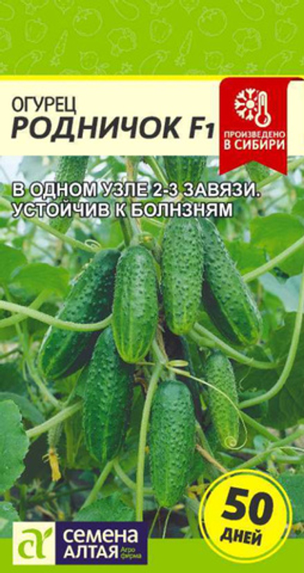 Огурец РОДНИЧОК F1 цв.пак. 0,3гр. Семена Алтая