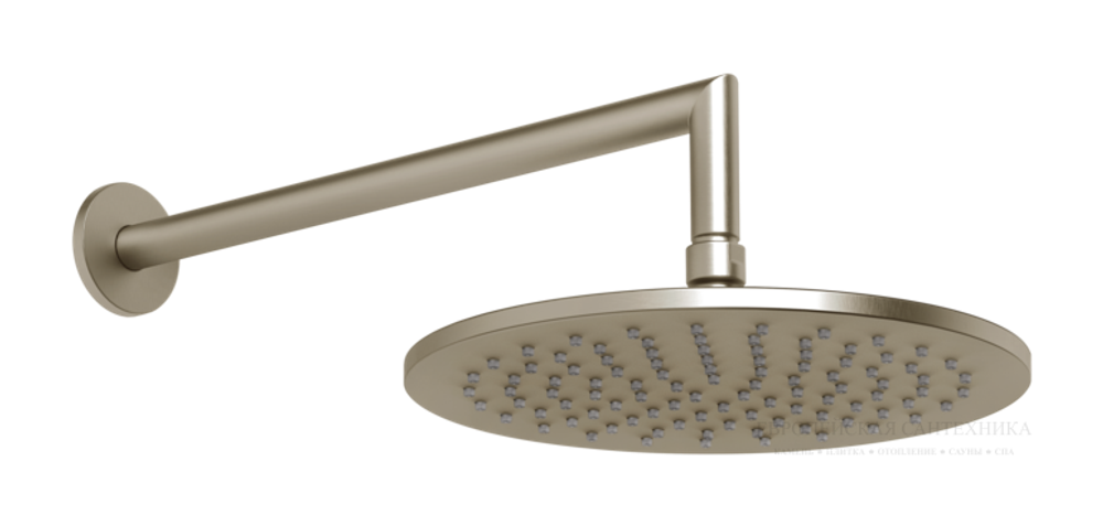 Верхний душ Gessi Anello, Ø250 мм, шарнирный с настенным держателем, цвет Finox Brushed Nickel