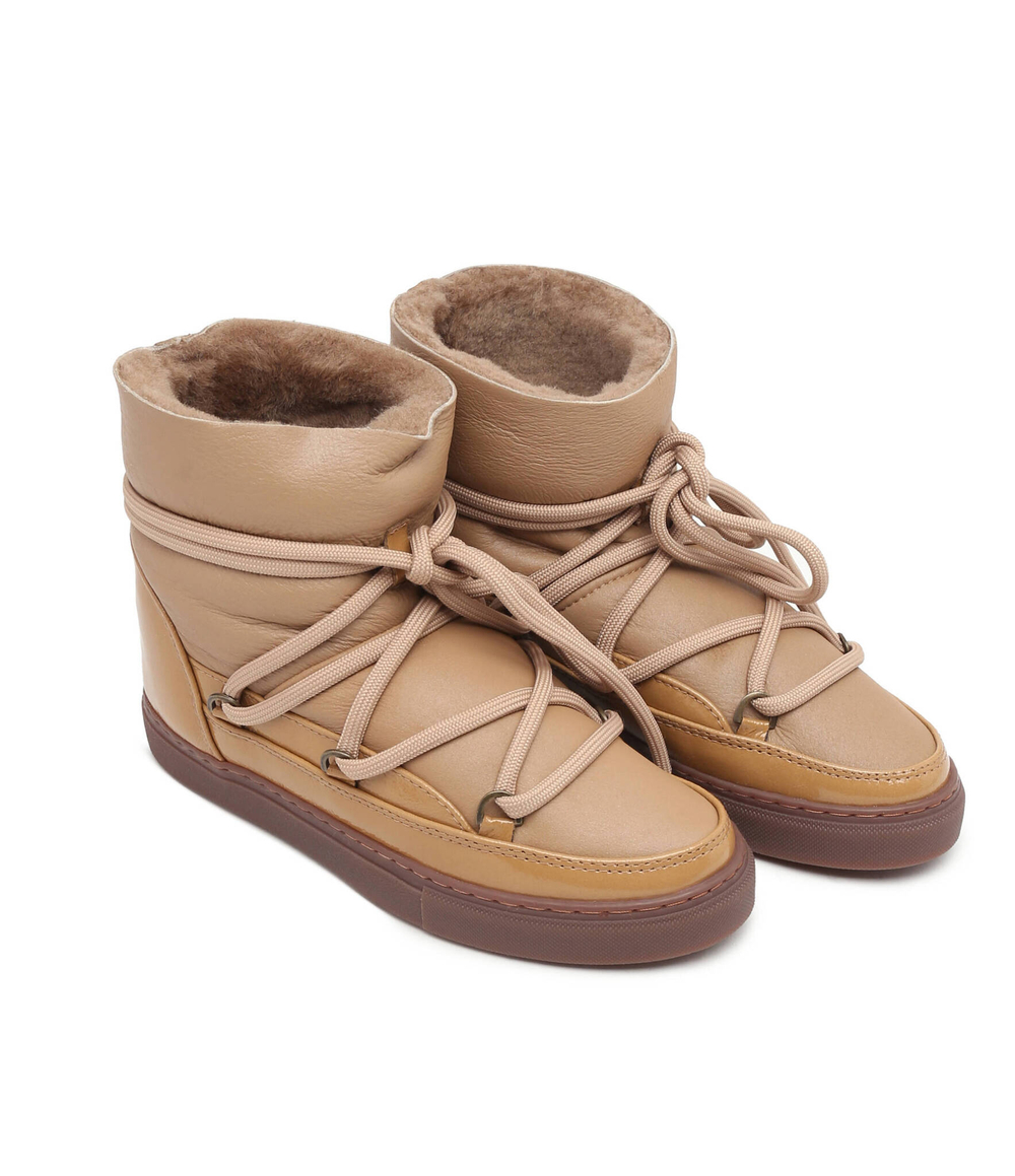 Кожаные угли gloss INUIKII - бежевый(75202-007)