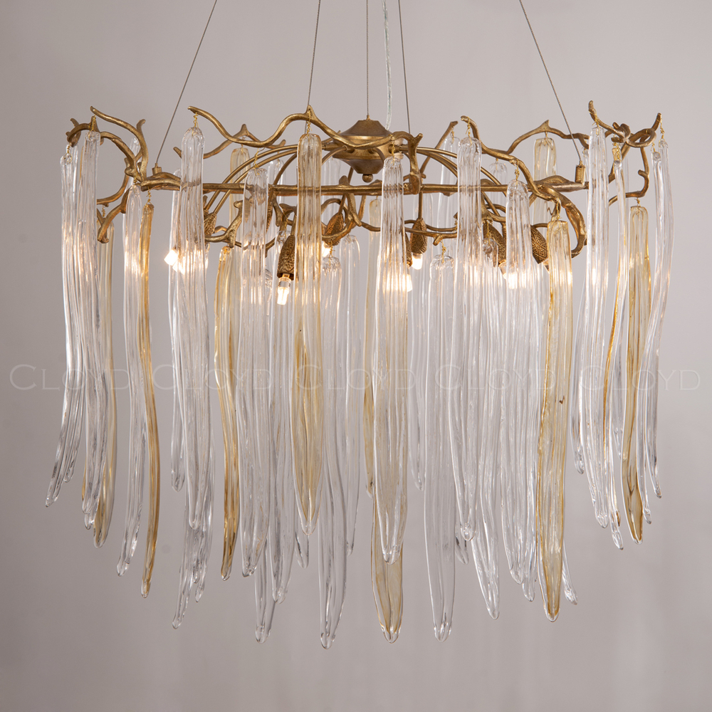 Люстра Cloyd SULAWESI C10 / Ø83 см - латунь - желт. стекло (арт.10400)