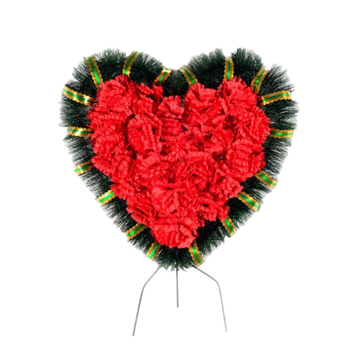 Венок в виде сердца похоронный