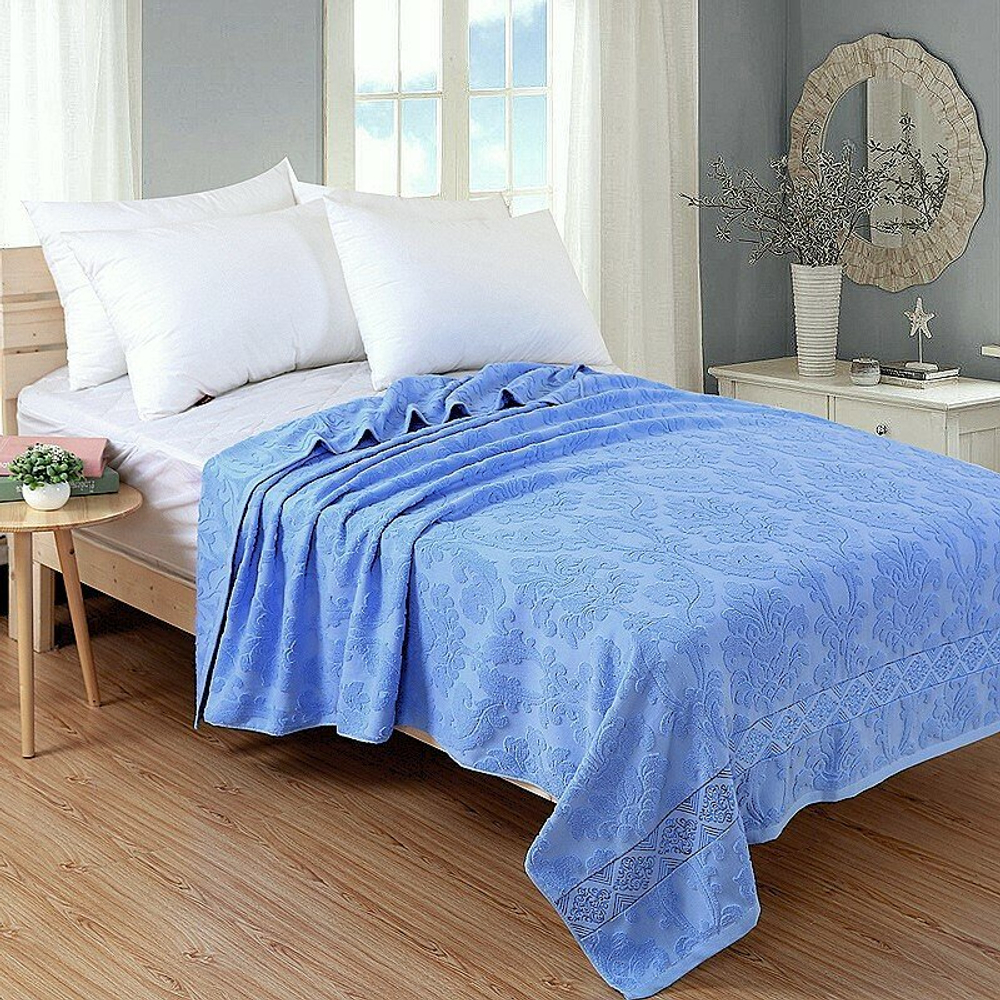 Простыня махровая / покрывало 180х220, 100% хлопок, арт. 03