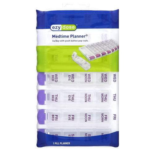 Ezy Dose, ежедневник 4 раза в день с кнопкой Pop-outs, 1 шт.