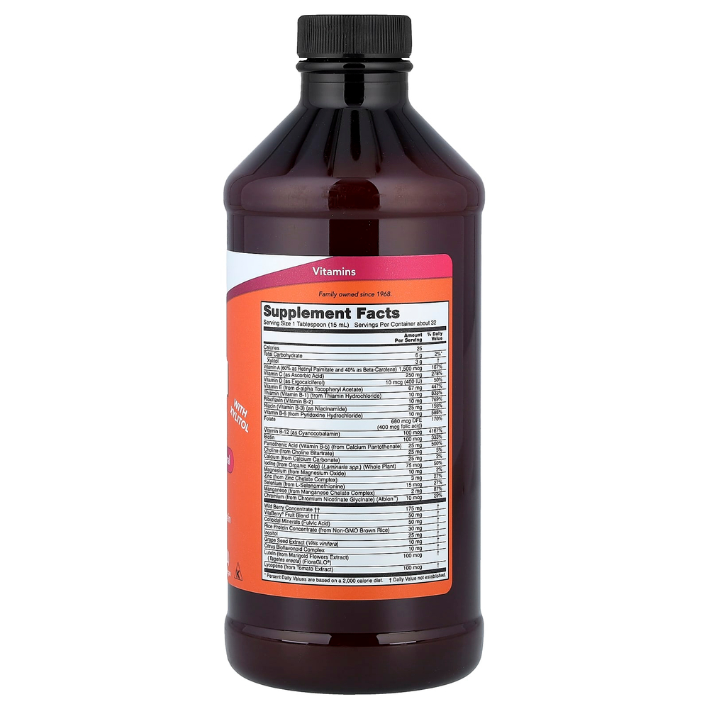 NOW Foods, Пищевая добавка Liquid Multi, со вкусом диких ягод, 16 жидких унций (473 мл)
