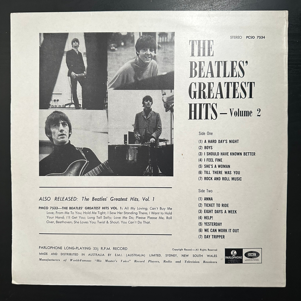 The Beatles - Greatest Hits Volume 2 (Австралия 1982г.)
