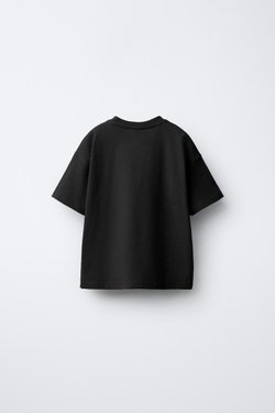 ZARA БАЗОВАЯ ФУТБОЛКА, ЧЕРНЫЙ