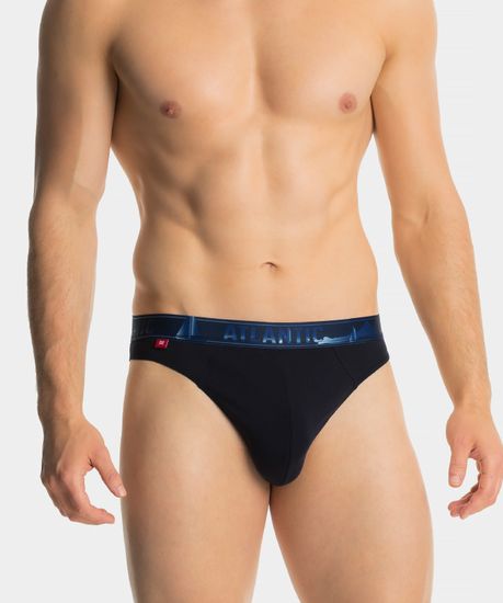 Мужские трусы (3шт) слипы спорт Atlantic 3MP-139, темно-синие