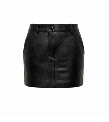 Кожаная юбка мини