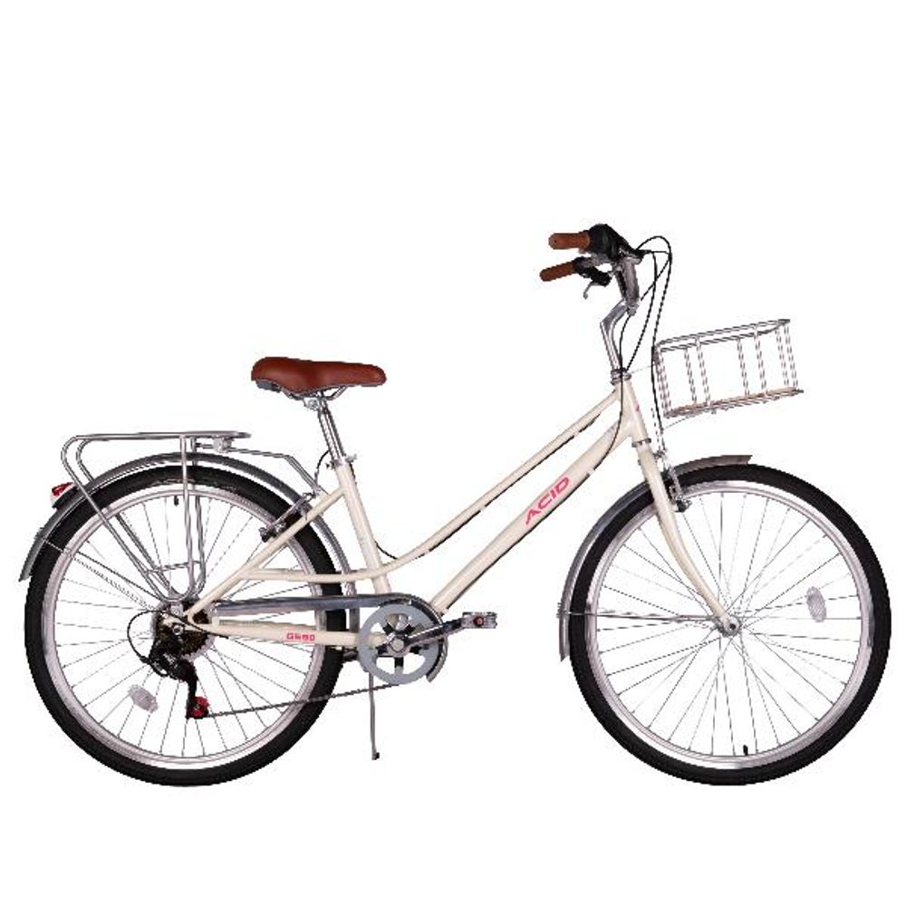 Велосипед 26" ACID Q 680 Pearl/Pink (с корзиной)