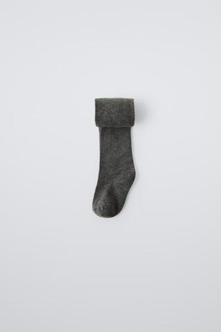 ZARA КОЛГОТКИ С БЛЕСКОМ, СЕРЫЙ