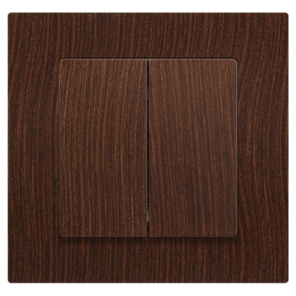 Выключатель Intro Accent 6-104-10 двойной, 10А-250В, IP20, СУ, AL/CU, венге