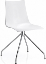 Стул пластиковый вращающийся Scab Design Zebra Antishock, хром, белый