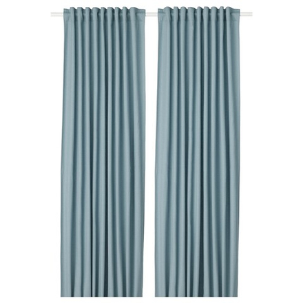 IKEA TIBAST  (ИКЕА ТИБАСТ)  -  Штора, 2 шт, на ленте/синий, 145x300 см