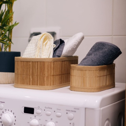 Корзина стеллажная "Бамбук", Д300 Ш200 В120, натуральный Shan-03