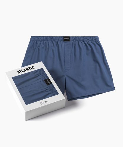 Мужские трусы боксеры Atlantic, 1 шт., хлопок, индиго, MBT-003