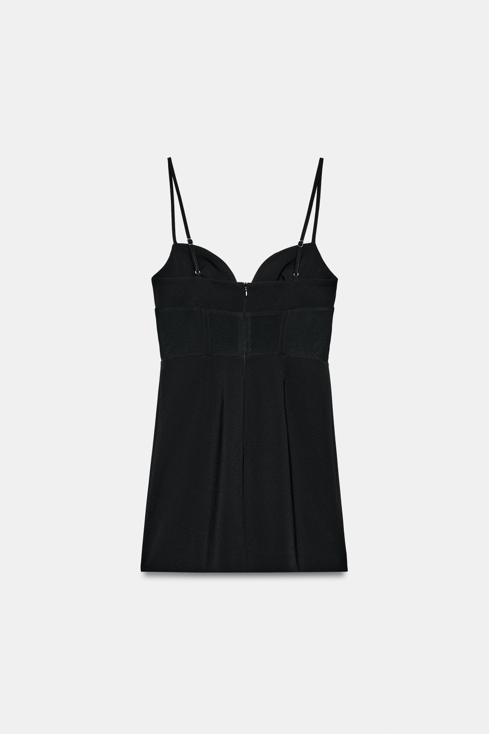 ZARA КОМБИНИРОВАННОЕ ПЛАТЬЕ-КОРСЕТ, ЧЕРНЫЙ