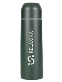 Термос Relaxika 101 (0,75 литра), хаки (стикерпак "Кемпинг")