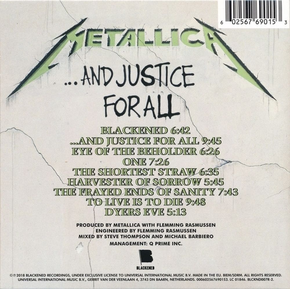 Metallica. ... And Justice For All (CD) Металлика