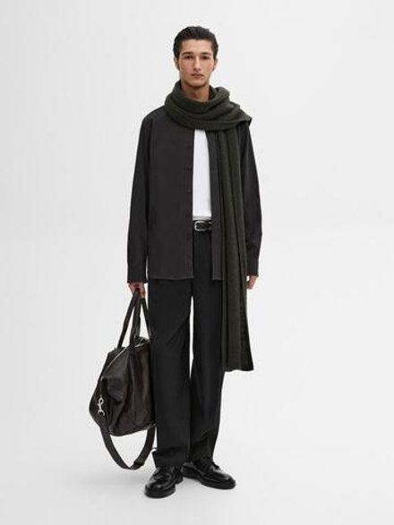 Massimo Dutti Рубашка из 100% хлопка, темно-зеленый
