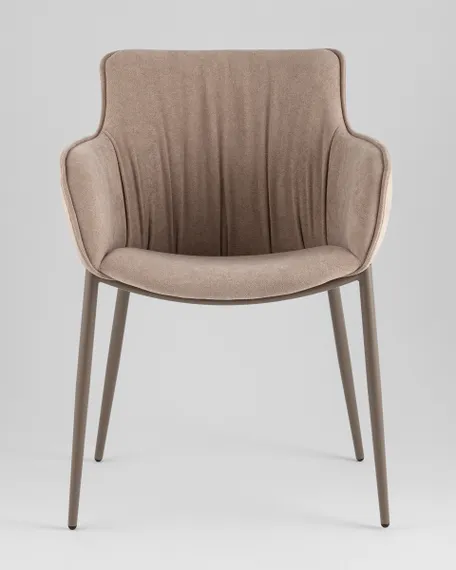 Стул Твигги велюр бежевый, каркас бежево-серый