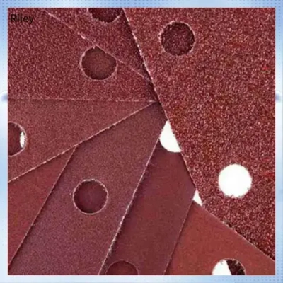 40 шт., квадратная флокированная наждачная бумага, 8 отверстий, 40-80 зернистость, ассортимент листов абразивной бумаги инструментов