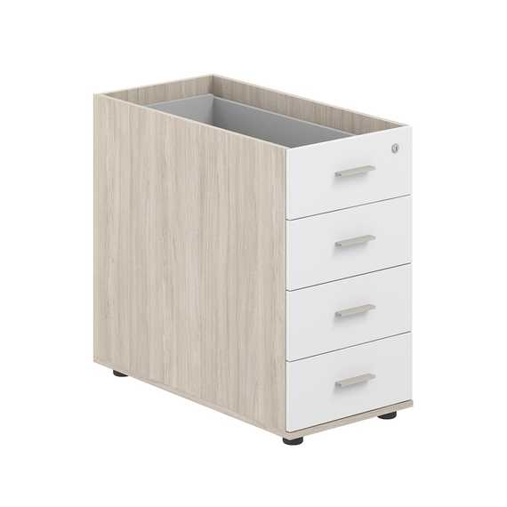 Тумба приставная Сигма 400х800х725 с 4 ящ.(метаб), с замком без топа