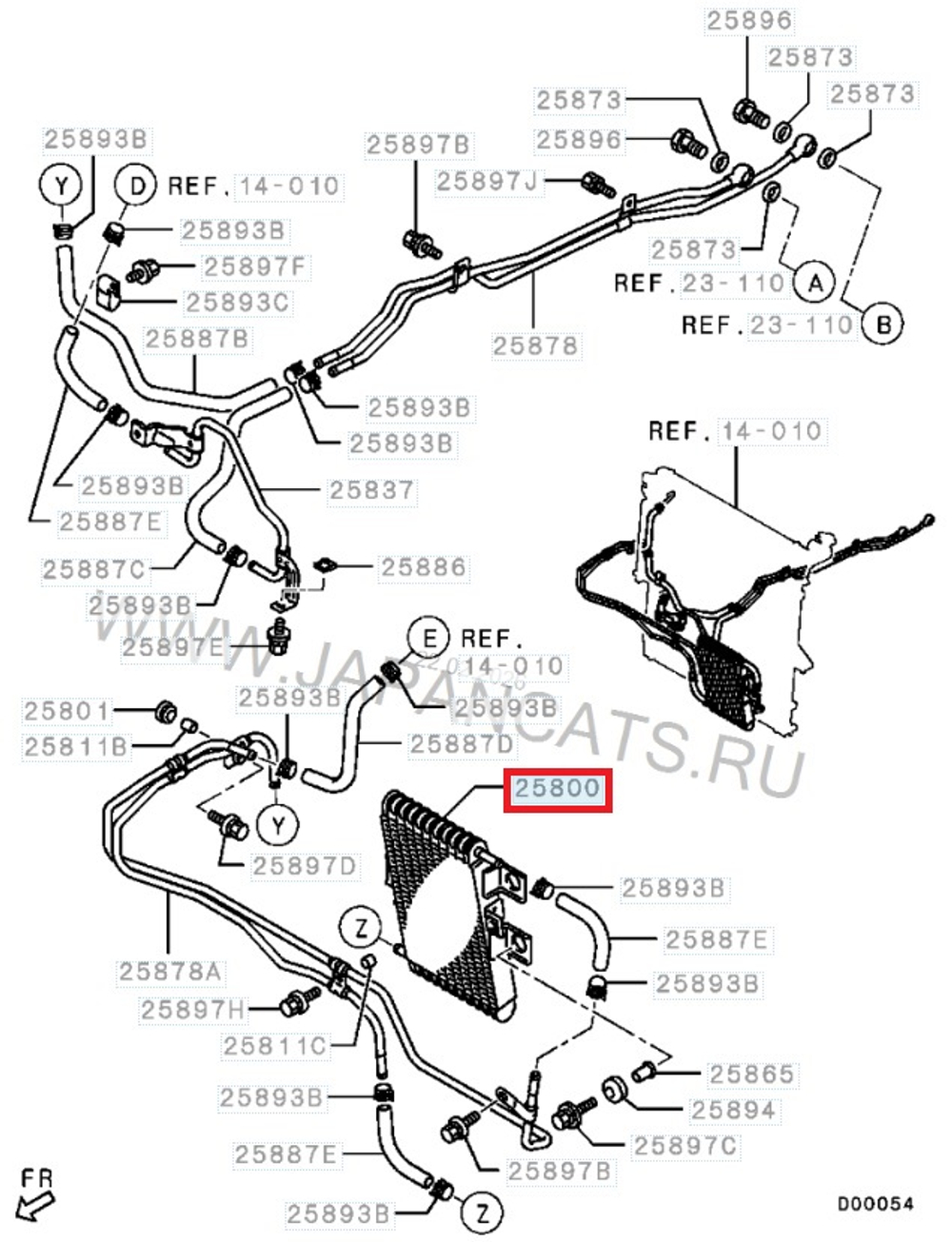 Радиатор охлаждения масла АКПП для Mitsubishi L200 06- / RVLT-2920A019