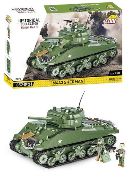 Конструктор пластиковый Cobi M4A3 SHERMAN - Танк Шерман 852 эл. - Коби 2570