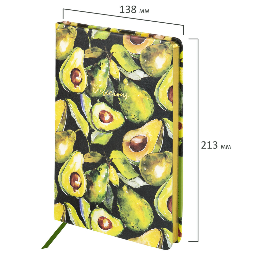 Ежедневник недатированный А5 (138х213 мм) BRAUBERG VISTA под кожу твердый 136 л. "Avocado" (2 штуки в упаковке)